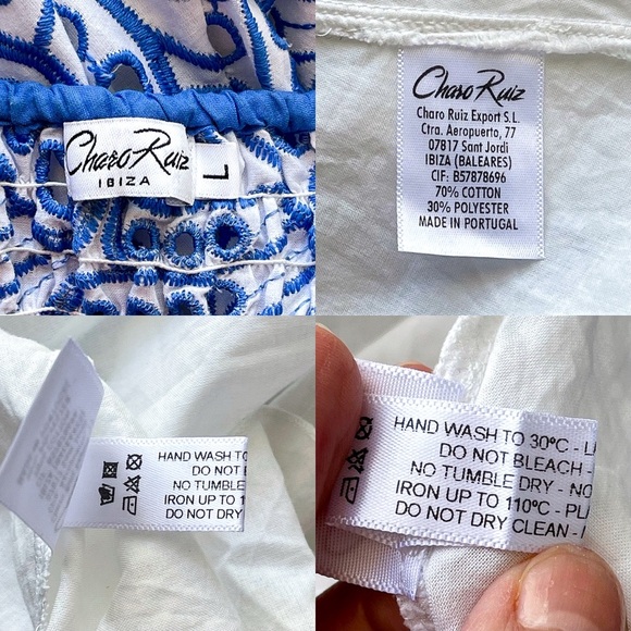 Charo Ruiz Irene Embroidered Corset Maxi Dress Indigo Blue Large EUC - Picture 4 of 6